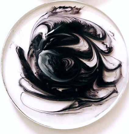 Black & White Swirl Resin Coasters